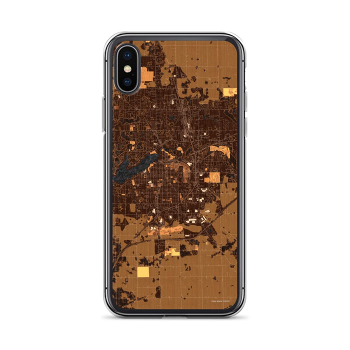 Custom iPhone X/XS Holland Michigan Map Phone Case in Ember