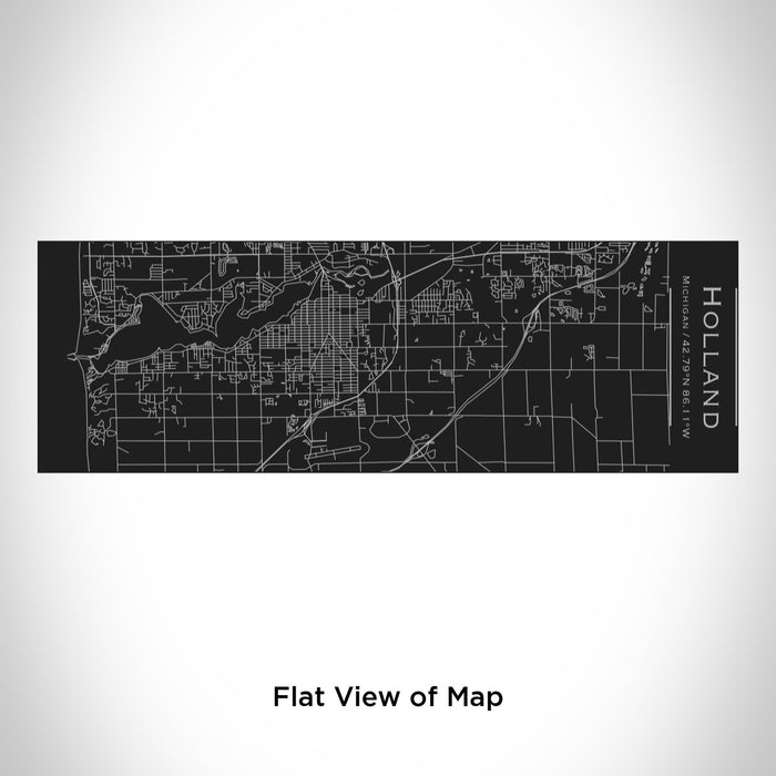 Rendered View of Holland Michigan Map Engraving on 10oz Stainless Steel Insulated Cup with Sliding Lid in Black