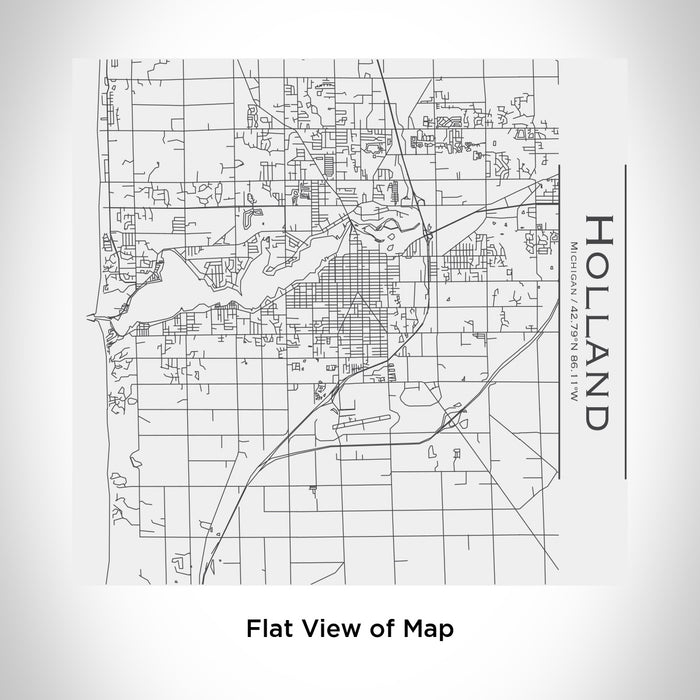 Rendered View of Holland Michigan Map Engraving on 17oz Stainless Steel Insulated Tumbler in White