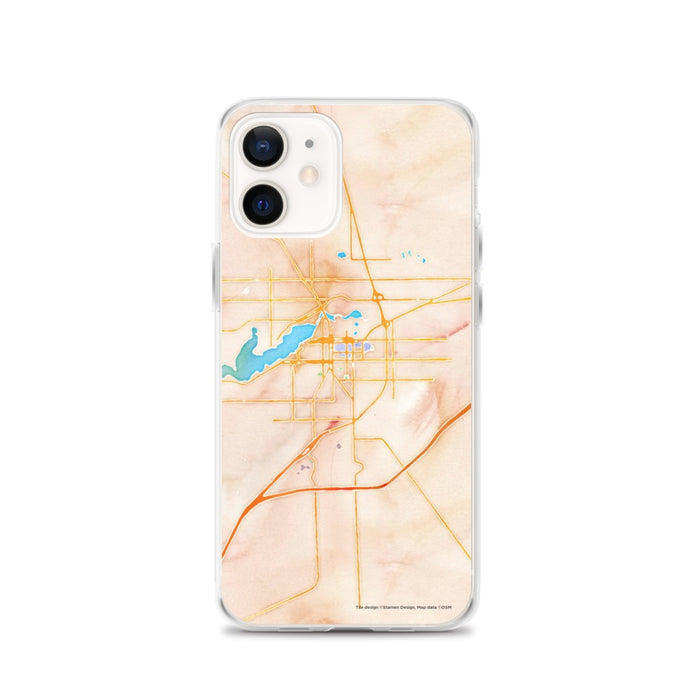 Custom iPhone 12 Holland Michigan Map Phone Case in Watercolor