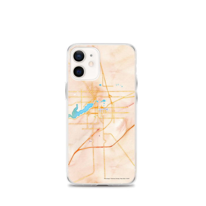 Custom iPhone 12 mini Holland Michigan Map Phone Case in Watercolor