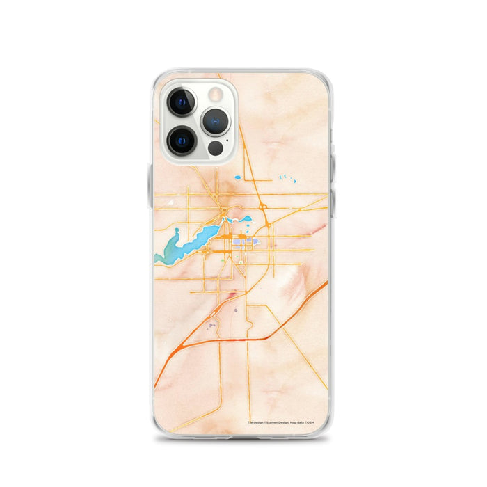 Custom iPhone 12 Pro Holland Michigan Map Phone Case in Watercolor