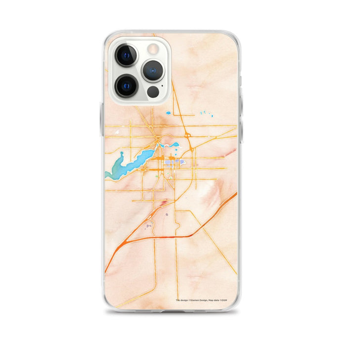 Custom iPhone 12 Pro Max Holland Michigan Map Phone Case in Watercolor