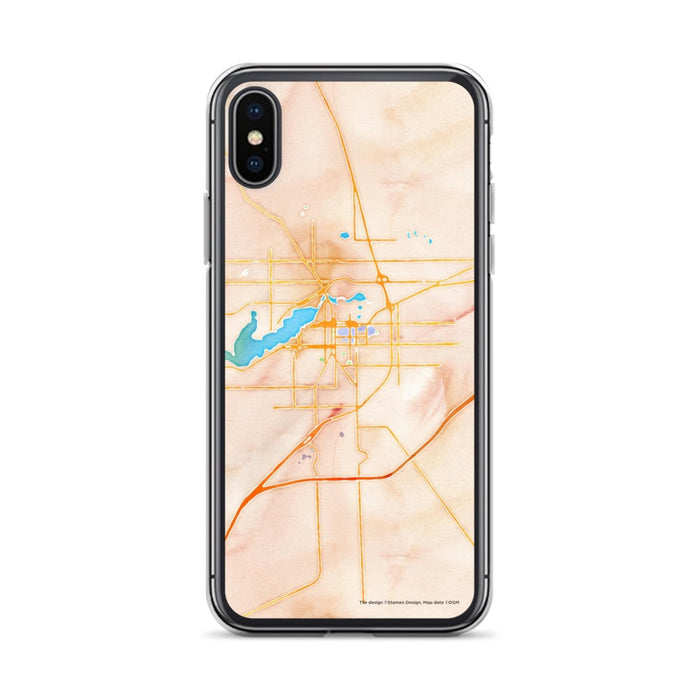 Custom iPhone X/XS Holland Michigan Map Phone Case in Watercolor