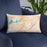 Custom Holland Michigan Map Throw Pillow in Watercolor on Blue Colored Chair