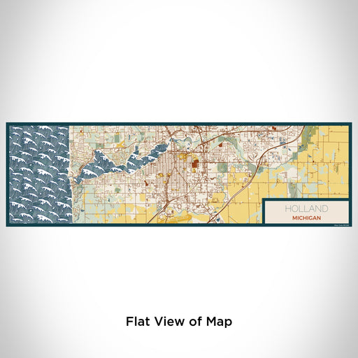 Flat View of Map Custom Holland Michigan Map Enamel Mug in Woodblock