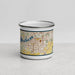 Front View Custom Holland Michigan Map Enamel Mug in Woodblock