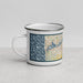 Left View Custom Holland Michigan Map Enamel Mug in Woodblock