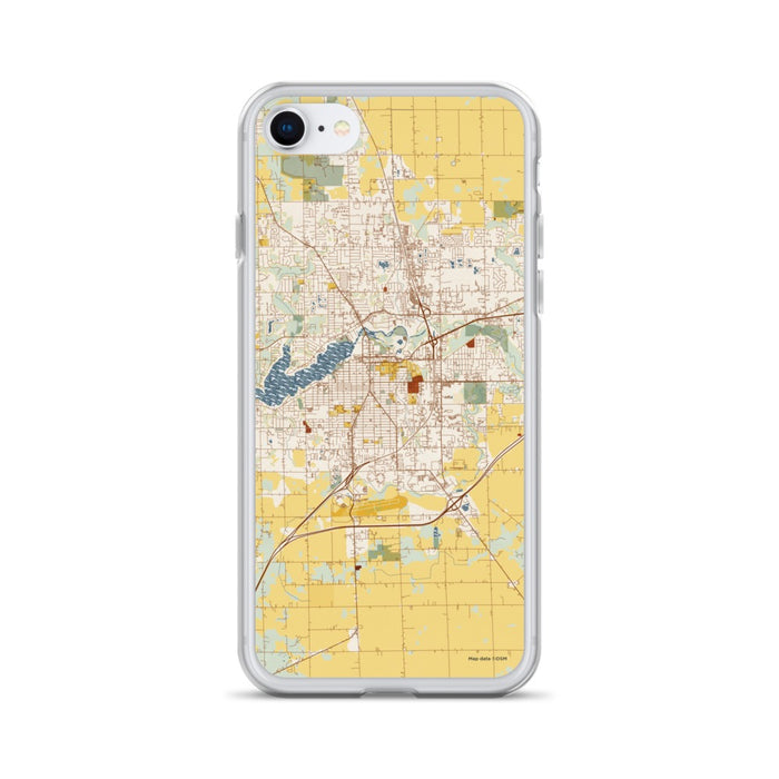 Custom iPhone SE Holland Michigan Map Phone Case in Woodblock