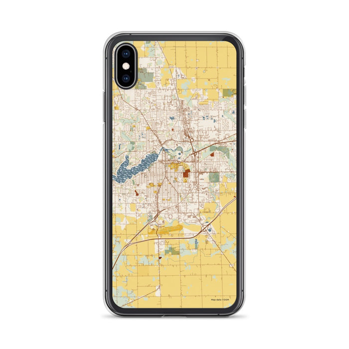 Custom iPhone XS Max Holland Michigan Map Phone Case in Woodblock