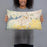 Person holding 20x12 Custom Holland Michigan Map Throw Pillow in Woodblock