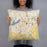 Person holding 18x18 Custom Holland Michigan Map Throw Pillow in Woodblock