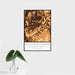 16x24 Hollidaysburg Pennsylvania Map Print Portrait Orientation in Ember Style With Tropical Plant Leaves in Water