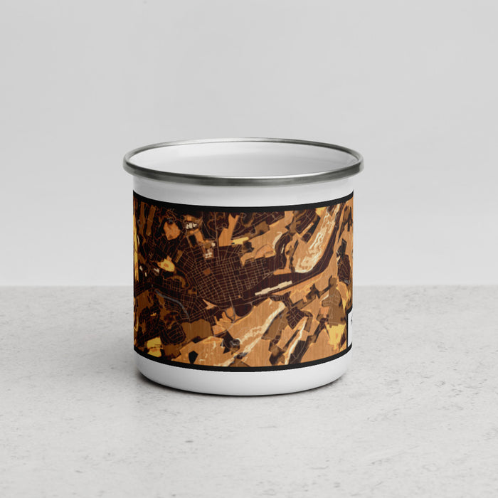 Front View Custom Hollidaysburg Pennsylvania Map Enamel Mug in Ember