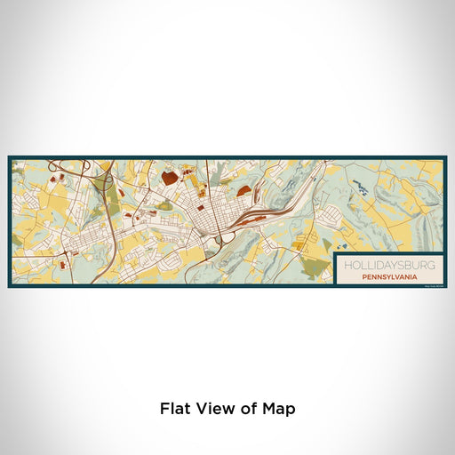 Flat View of Map Custom Hollidaysburg Pennsylvania Map Enamel Mug in Woodblock