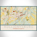 Hollidaysburg Pennsylvania Map Print Landscape Orientation in Woodblock Style With Shaded Background