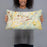 Person holding 20x12 Custom Hollidaysburg Pennsylvania Map Throw Pillow in Woodblock