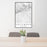 24x36 Hollywood California Map Print Portrait Orientation in Classic Style Behind 2 Chairs Table and Potted Plant