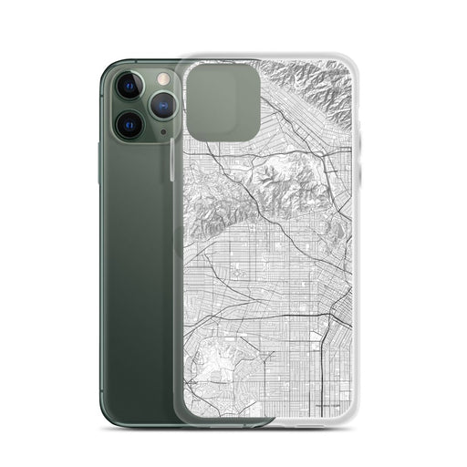 Custom Hollywood California Map Phone Case in Classic on Table with Laptop and Plant