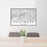24x36 Hollywood California Map Print Landscape Orientation in Classic Style Behind 2 Chairs Table and Potted Plant