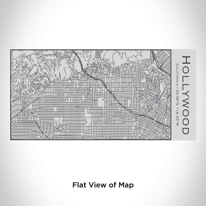 Rendered View of Hollywood California Map Engraving on 17oz Stainless Steel Insulated Cola Bottle