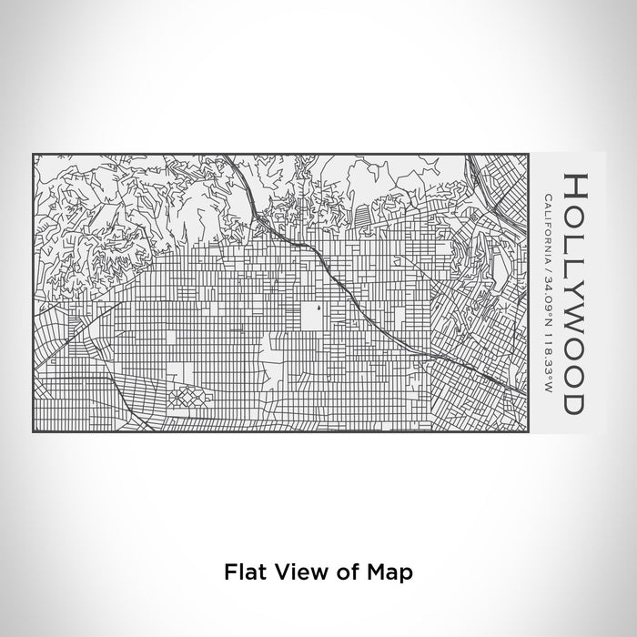 Rendered View of Hollywood California Map Engraving on 17oz Stainless Steel Insulated Cola Bottle in White