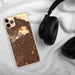 Custom Hollywood California Map Phone Case in Ember on Table with Black Headphones