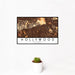 12x18 Hollywood California Map Print Landscape Orientation in Ember Style With Small Cactus Plant in White Planter