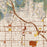 Hollywood California Map Print in Woodblock Style Zoomed In Close Up Showing Details