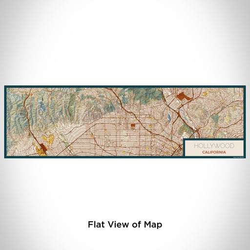 Flat View of Map Custom Hollywood California Map Enamel Mug in Woodblock