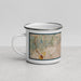 Left View Custom Hollywood California Map Enamel Mug in Woodblock