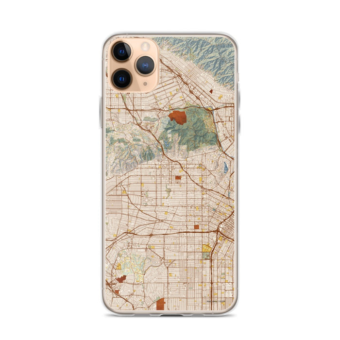 Custom Hollywood California Map Phone Case in Woodblock