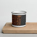 Front View Custom Hollywood Florida Map Enamel Mug in Ember on Cutting Board