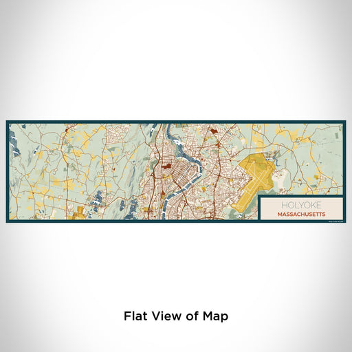 Flat View of Map Custom Holyoke Massachusetts Map Enamel Mug in Woodblock