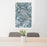 24x36 Homedale Idaho Map Print Portrait Orientation in Afternoon Style Behind 2 Chairs Table and Potted Plant
