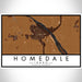 Homedale Idaho Map Print Landscape Orientation in Ember Style With Shaded Background
