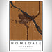 Homedale Idaho Map Print Portrait Orientation in Ember Style With Shaded Background