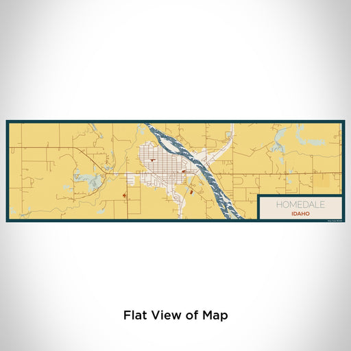 Flat View of Map Custom Homedale Idaho Map Enamel Mug in Woodblock