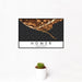 12x18 Homer Alaska Map Print Landscape Orientation in Ember Style With Small Cactus Plant in White Planter