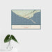 16x24 Homer Alaska Map Print Landscape Orientation in Woodblock Style With Tropical Plant Leaves in Water