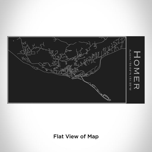 Rendered View of Homer Alaska Map Engraving on 17oz Stainless Steel Insulated Cola Bottle in Black