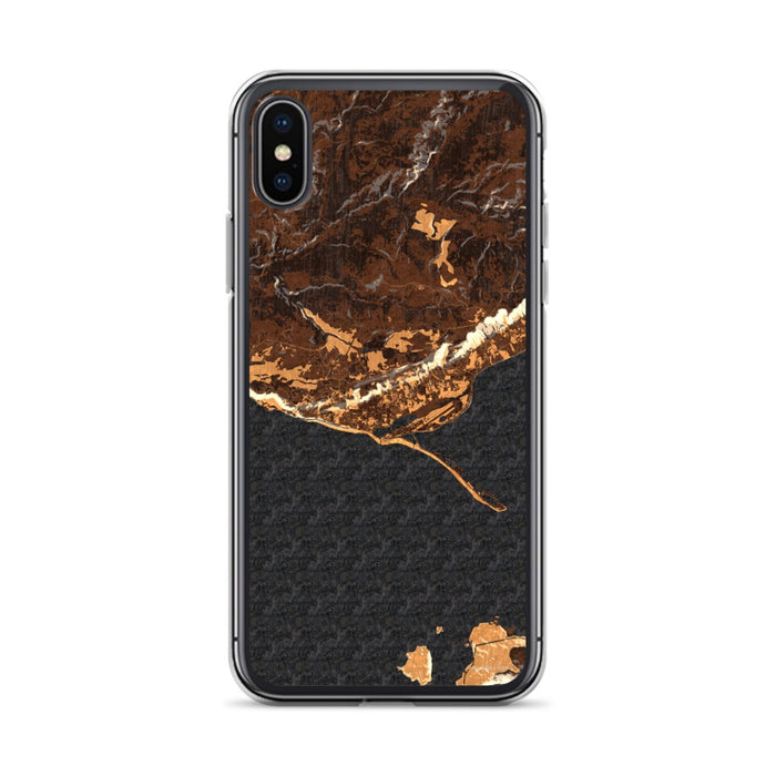 Custom iPhone X/XS Homer Alaska Map Phone Case in Ember
