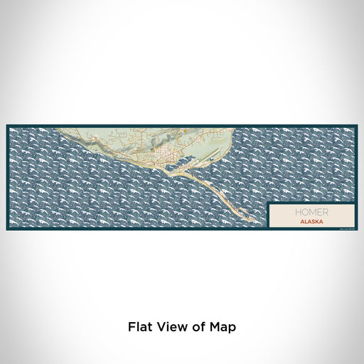Flat View of Map Custom Homer Alaska Map Enamel Mug in Woodblock