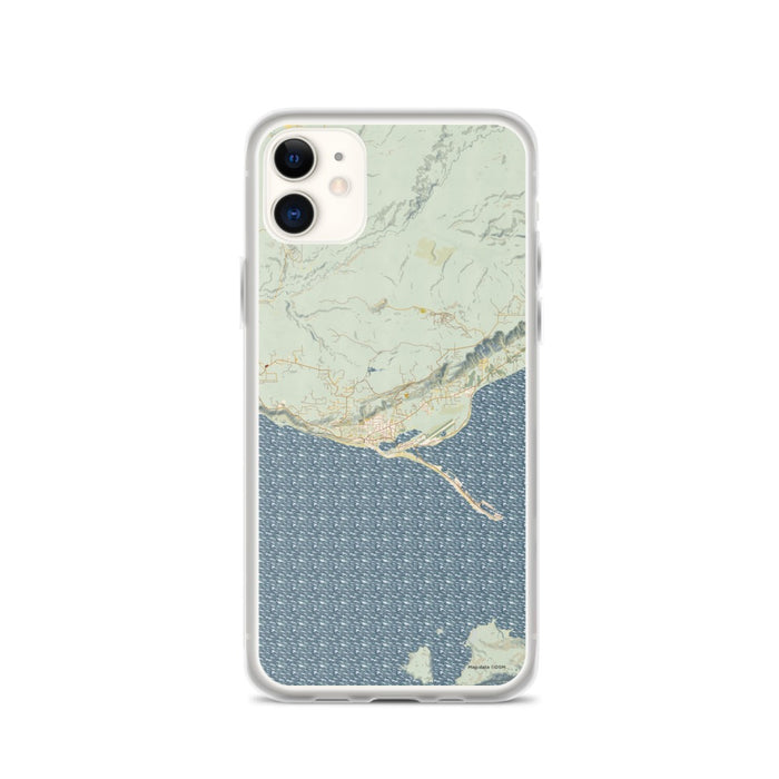 Custom iPhone 11 Homer Alaska Map Phone Case in Woodblock
