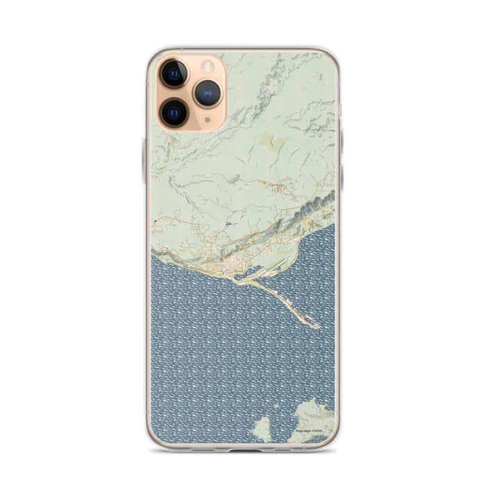 Custom iPhone 11 Pro Max Homer Alaska Map Phone Case in Woodblock