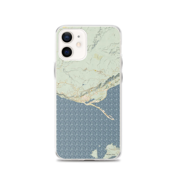 Custom iPhone 12 Homer Alaska Map Phone Case in Woodblock