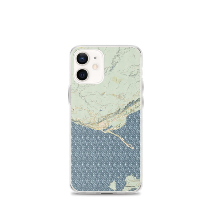 Custom iPhone 12 mini Homer Alaska Map Phone Case in Woodblock