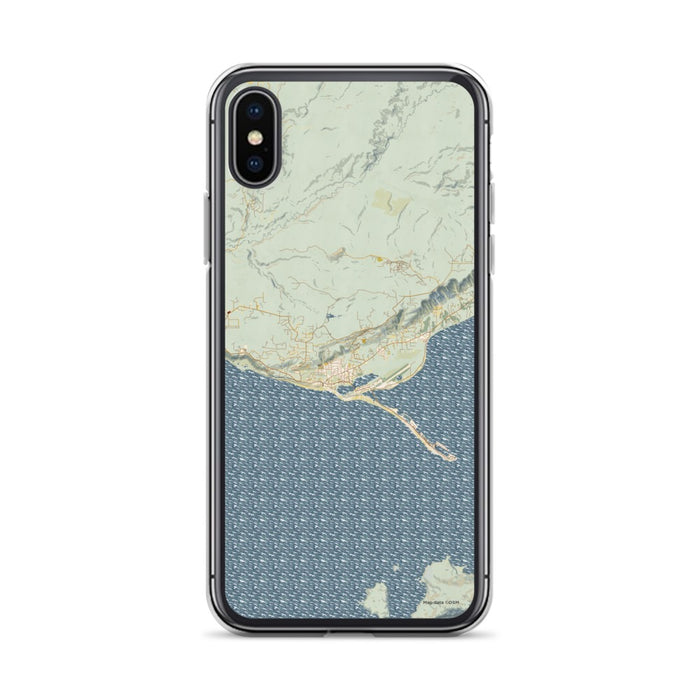 Custom iPhone X/XS Homer Alaska Map Phone Case in Woodblock