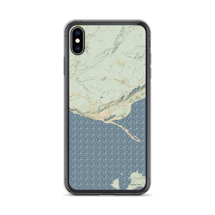 Custom iPhone XS Max Homer Alaska Map Phone Case in Woodblock