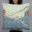 Person holding 22x22 Custom Homer Alaska Map Throw Pillow in Woodblock